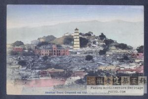 1925年，手工绘制的白塔及于山区域图，注释为“美部会院落和白塔”（来源：ebay.com）